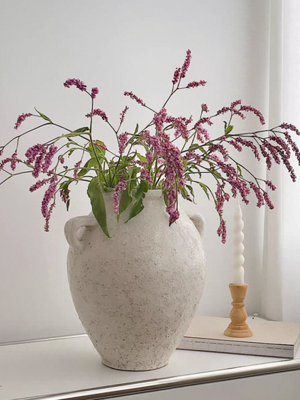 Rebecca Textured Distressed Vanilla Ceramic Vase