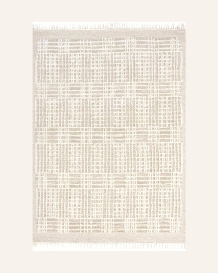 Crissy Crosshatch Shag Rug (Beige) (4' x 6' | 122cm x 183cm)