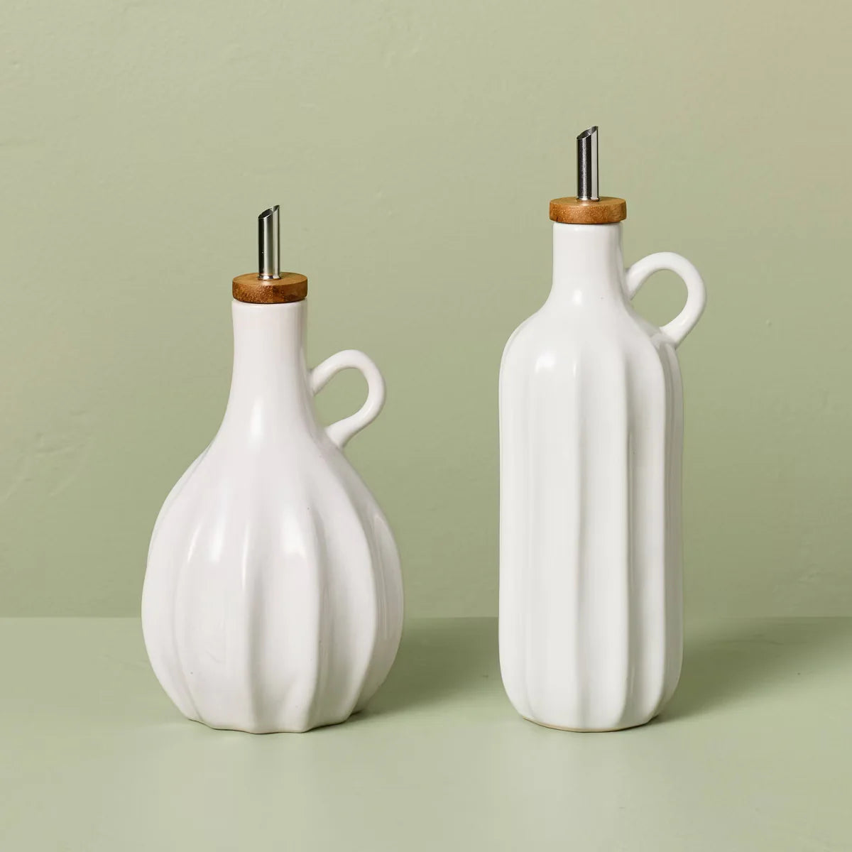 10oz 2pc Stoneware Oil and Vinegar Set Sour Cream