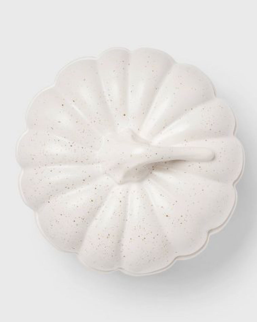 Medium Pumpkin Serving Bowl Ivory