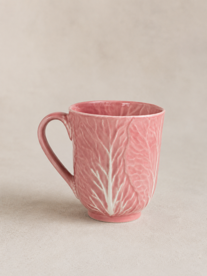 Pink Cabbage Mug (Pink Handle) 450ml