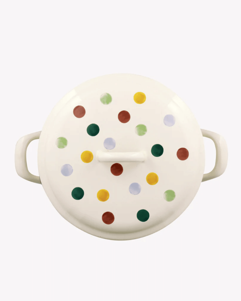 Polka Dot Medium Enamel Cooking Casserole Pot