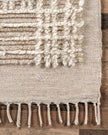 Crissy Crosshatch Shag Rug (Beige) (4' x 6' | 122cm x 183cm)
