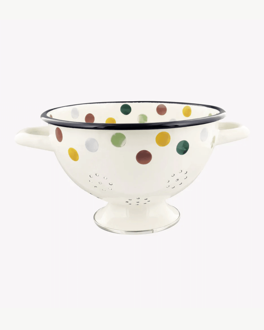 [imperfect] Polka Dot Enamel Colander