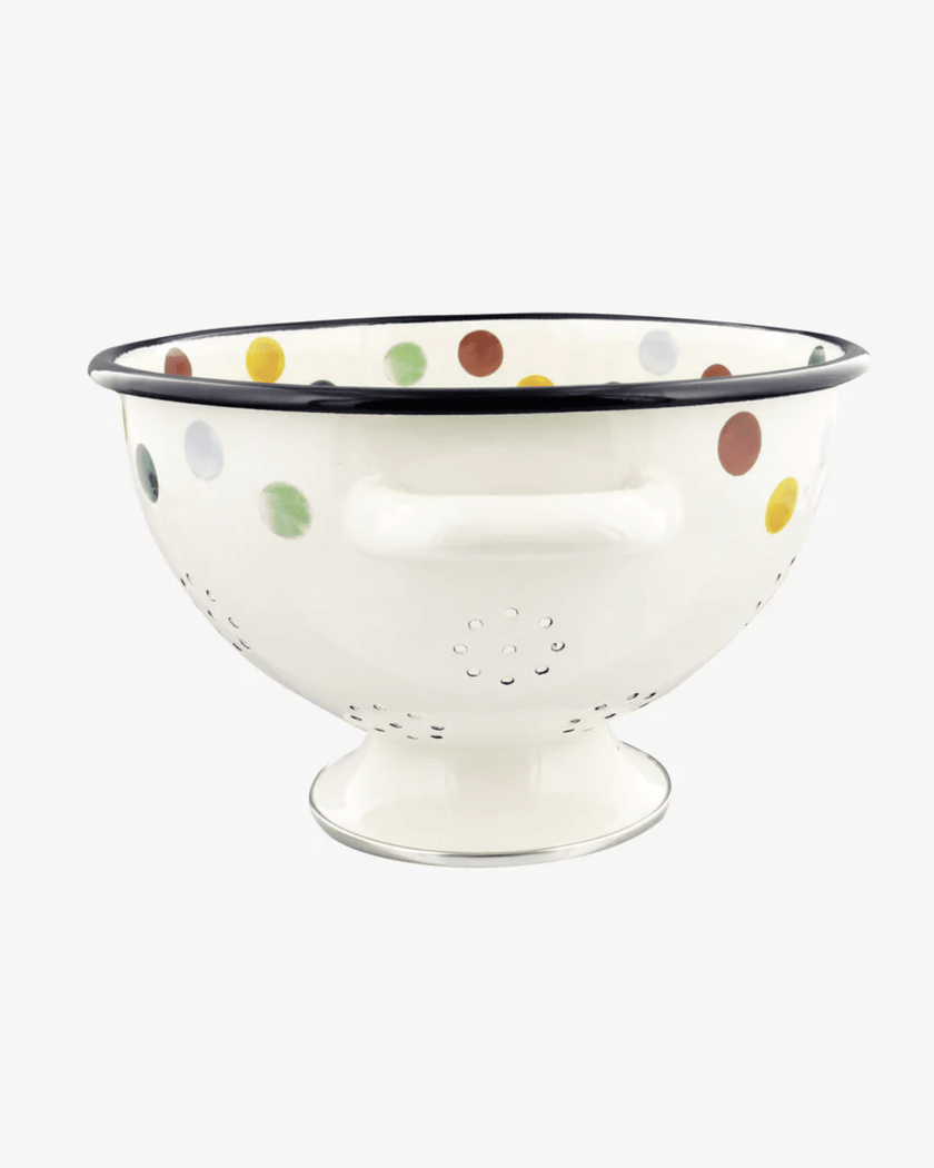 [imperfect] Polka Dot Enamel Colander