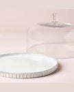 Em Fluted Serving Dish and Glass Dome