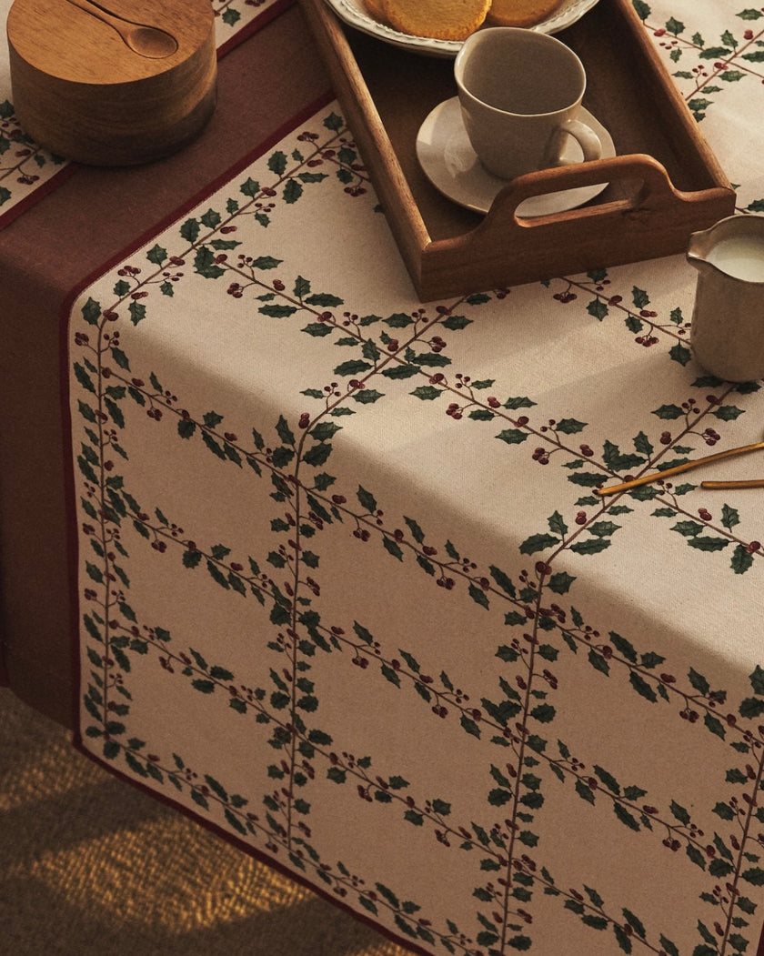 Floral Check Table Runner (50 cm x 160 cm)