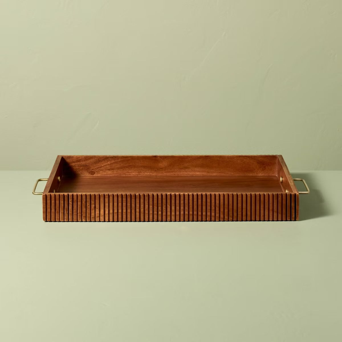 Grooved Wood Tabletop Shadow Box