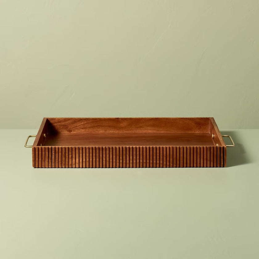 Grooved Wood Tabletop Shadow Box