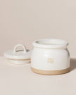 7oz Stoneware Crock Tea Canister Cream/Clay