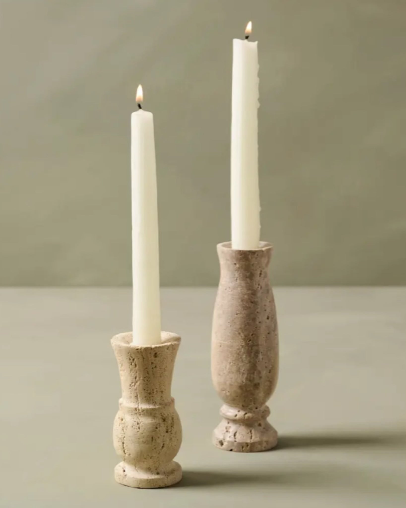 Distressed Travertine Bud Vase