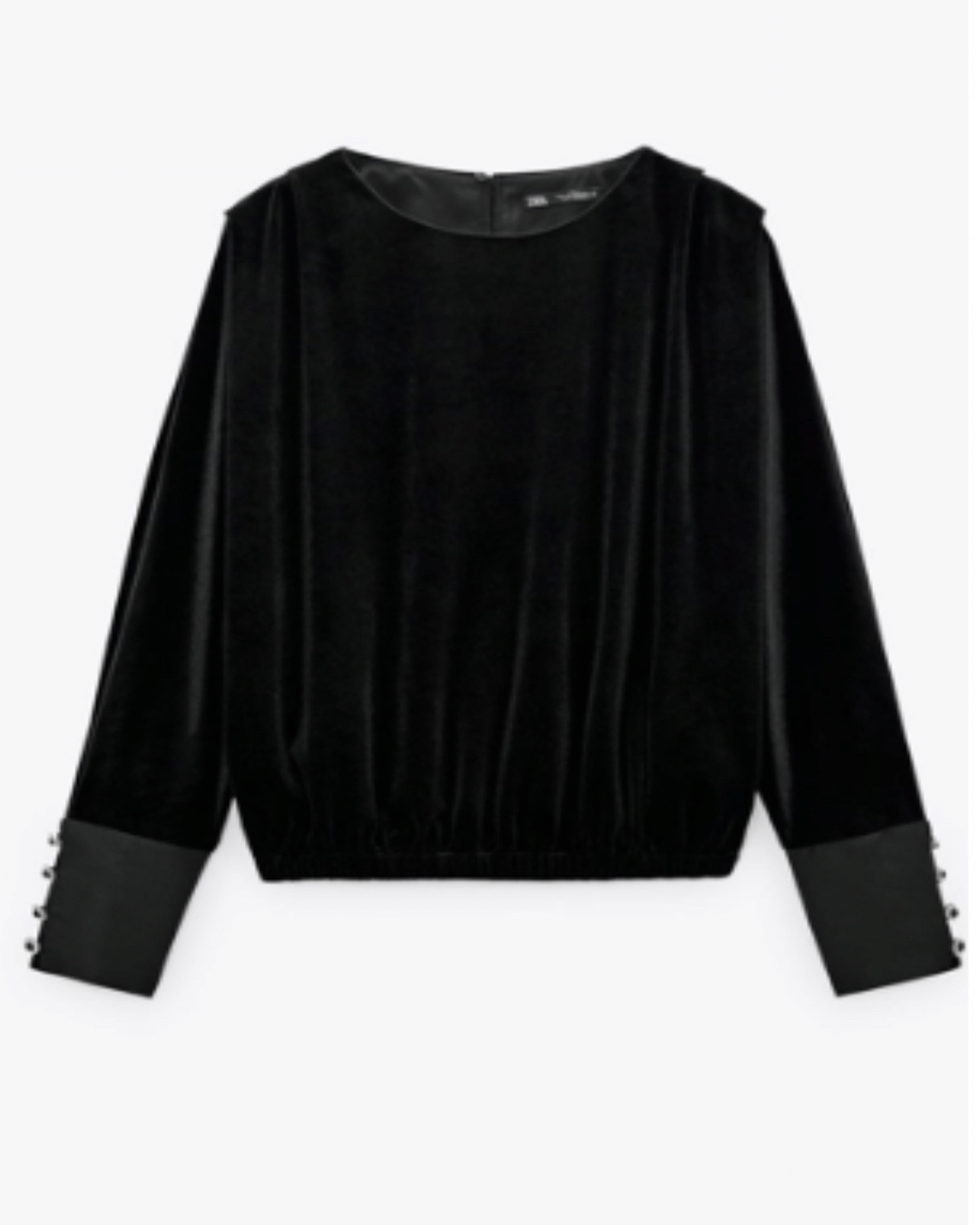 Velvet Blouse with Gold Buttons