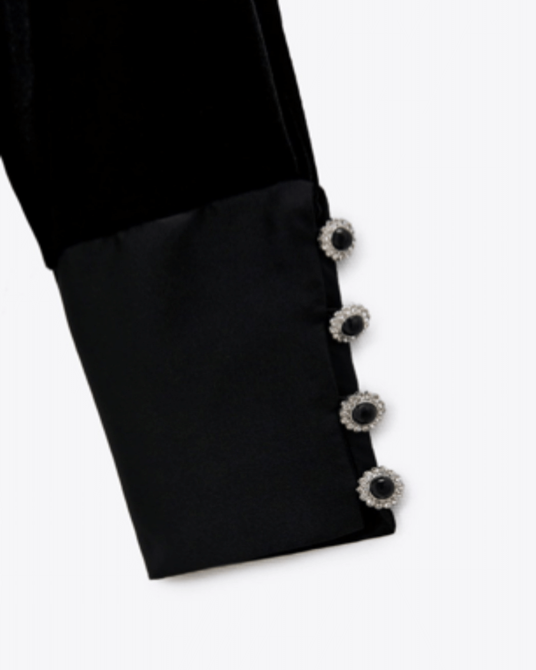 Velvet Blouse with Gold Buttons