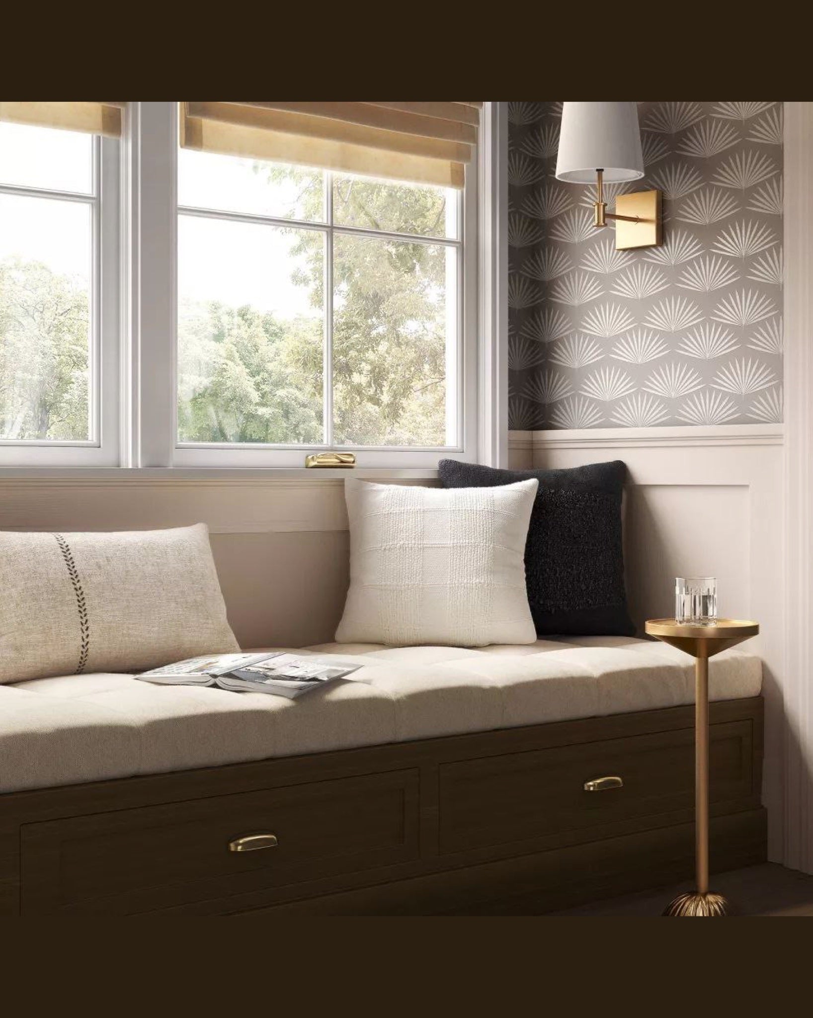 Oversized Stitched Lumbar Throw Pillow Neutral