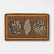 Embossed Seashells Coir Doormat Natural/Blue