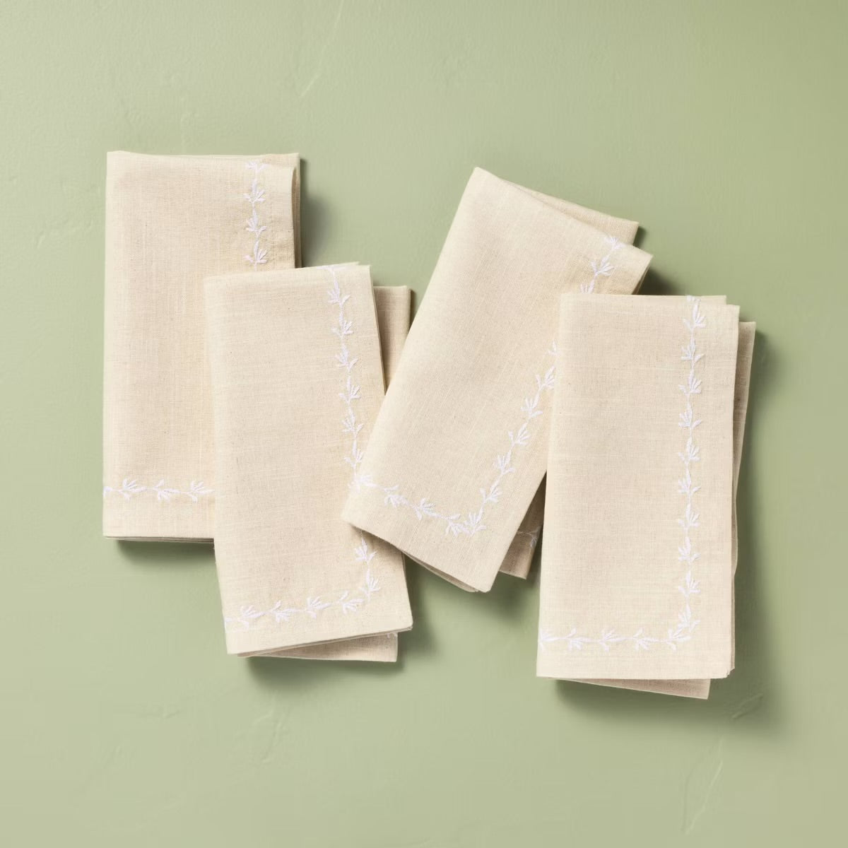 Beige Floral Napkins