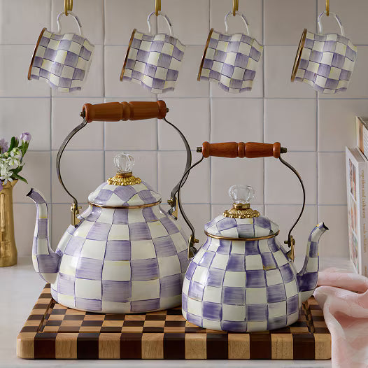 Violet Check Tea Kettle