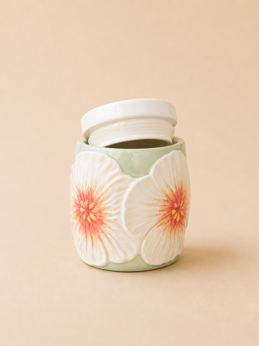 Pastel Wildflower Floral Storage Jar (Green)