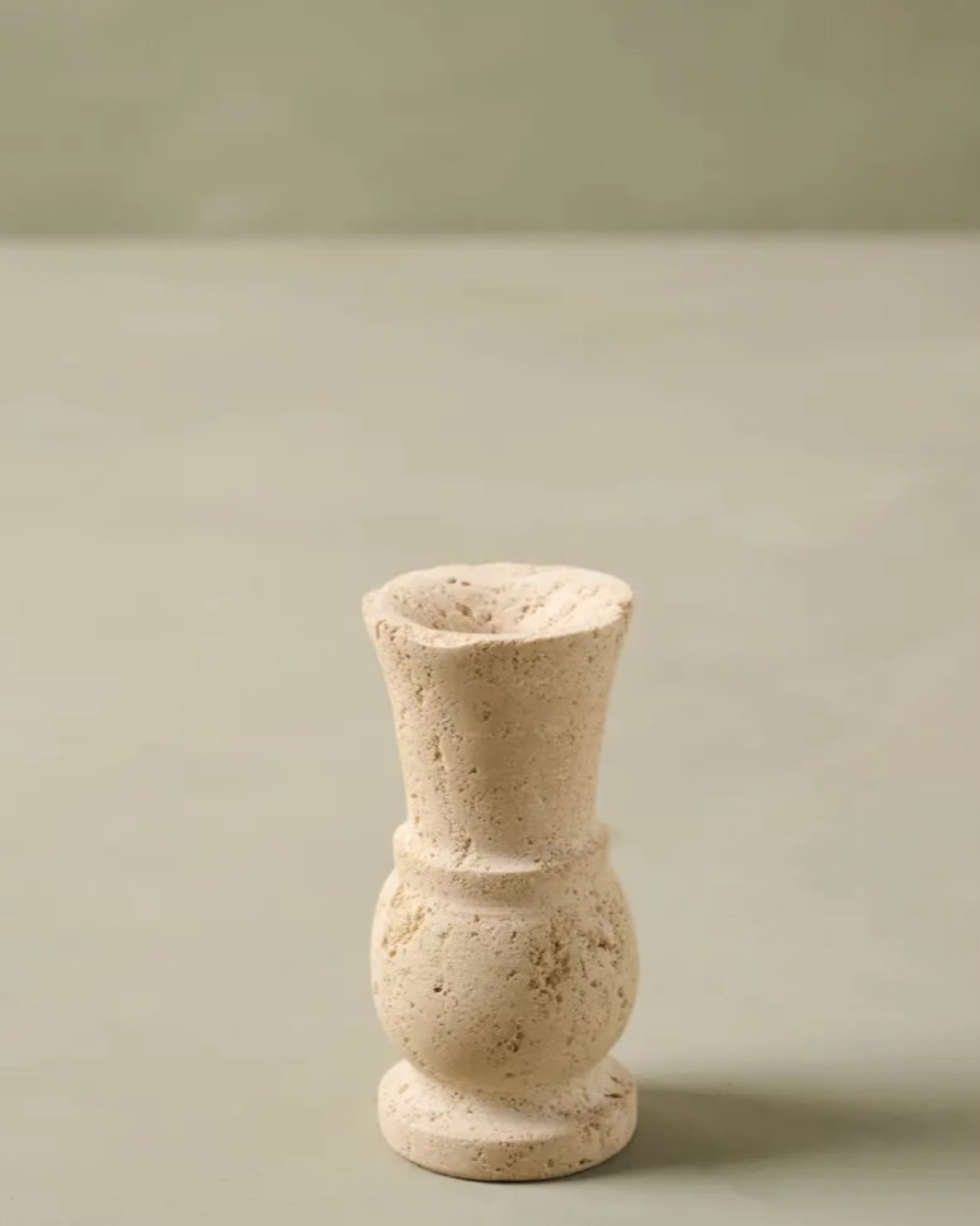 Distressed Travertine Bud Vase