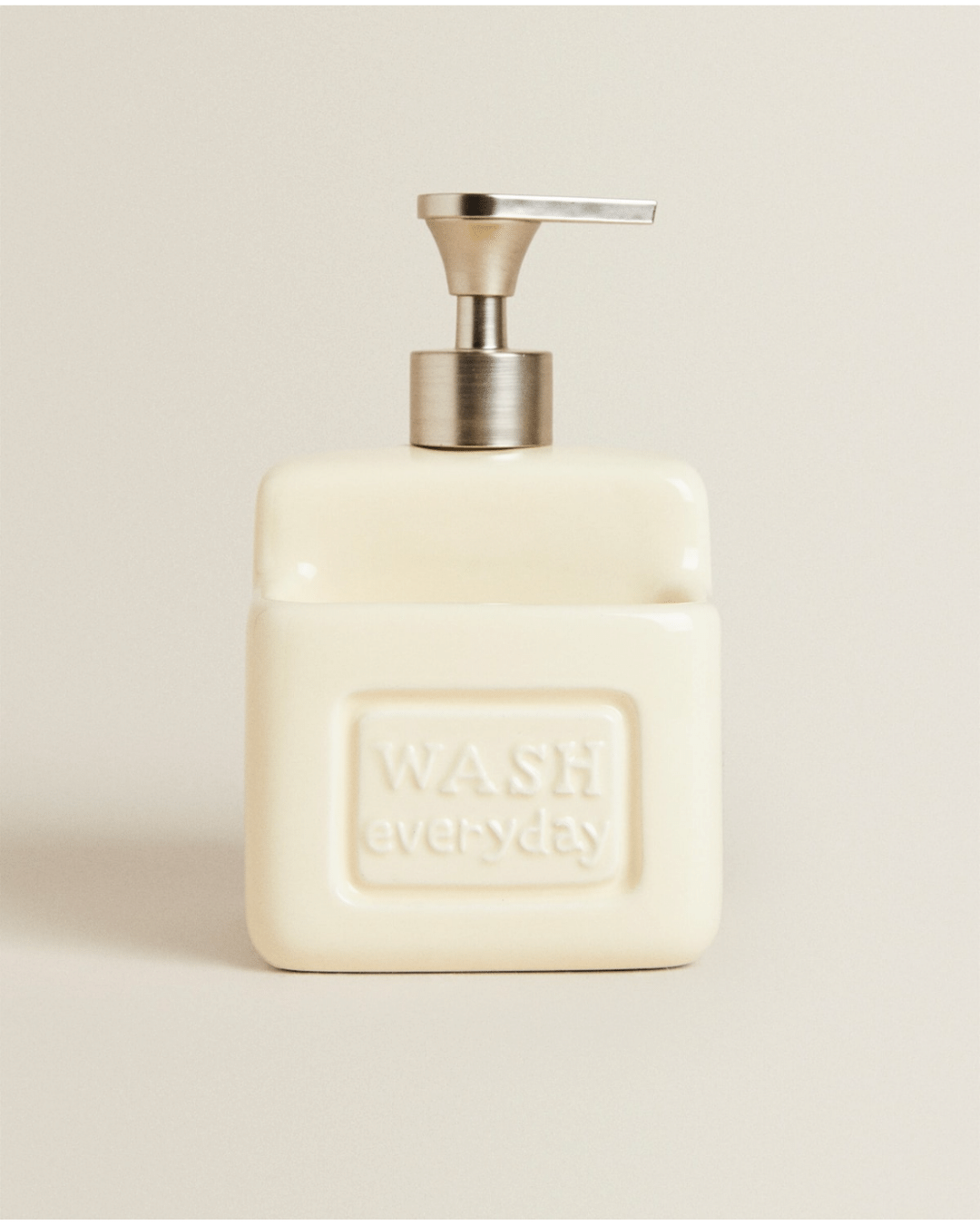 Washing Up Liquid Dispenser Small with Compartment in Cream