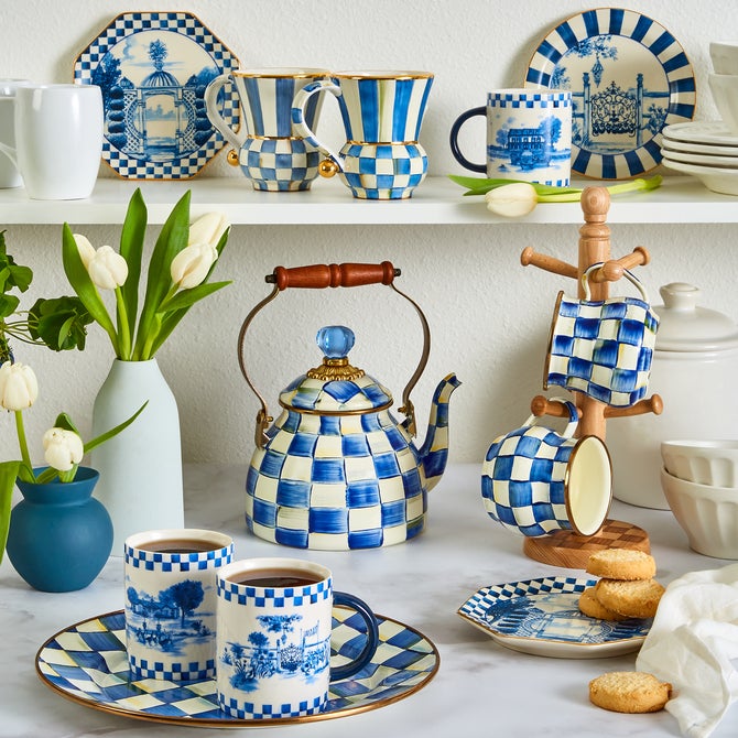 Royal Check Enamel Mug 400ml