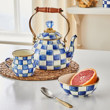 Royal Check Enamel Mug 400ml