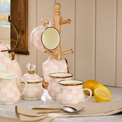Rosy Check Enamel Mug 400ml