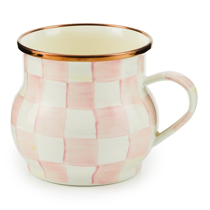 Rosy Check Enamel Mug 400ml