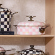 Rosy Check Enamel Casserole