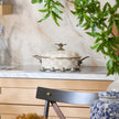 Mocha Check Enamel Casserole