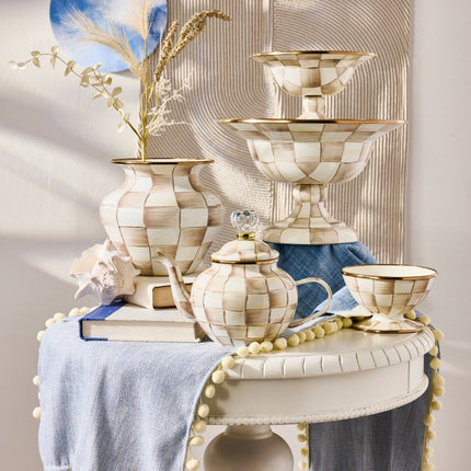 Mocha Check 4 Cup Teapot