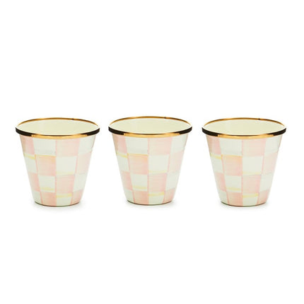 Rosy Check Herb Pots / Cutlery Storage Holders, Set of 3