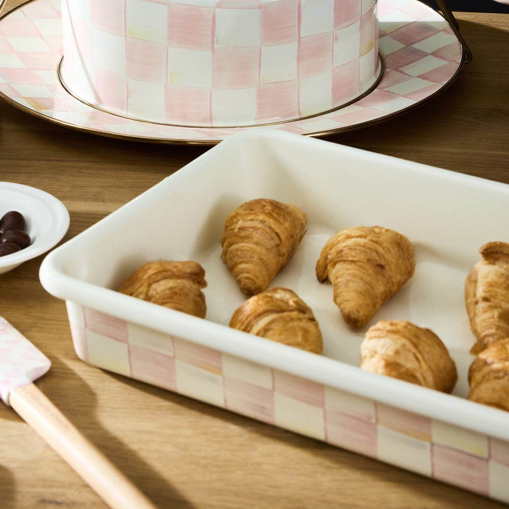 Rosy Check Rectangle Baking Pan 33cm