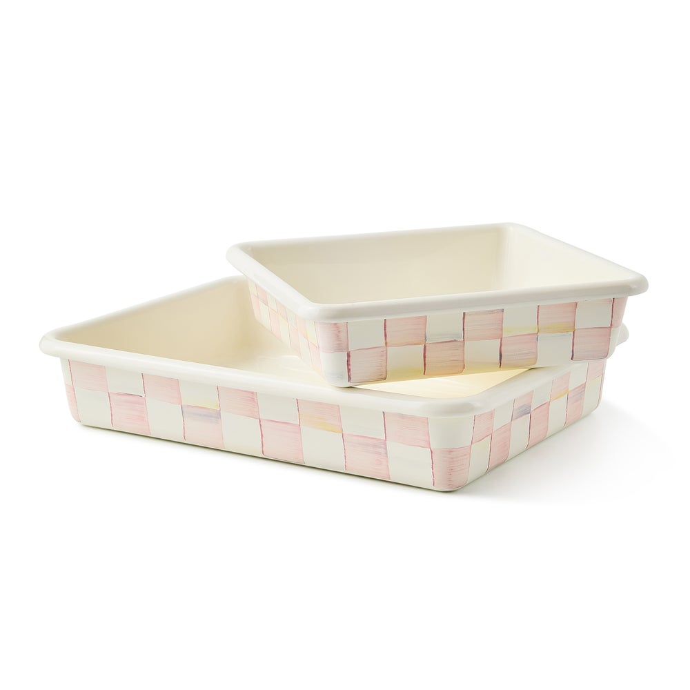 Rosy Check Rectangle Baking Pan 33cm