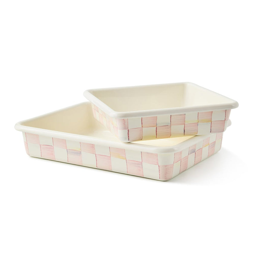 Rosy Check Rectangle Baking Pan 33cm