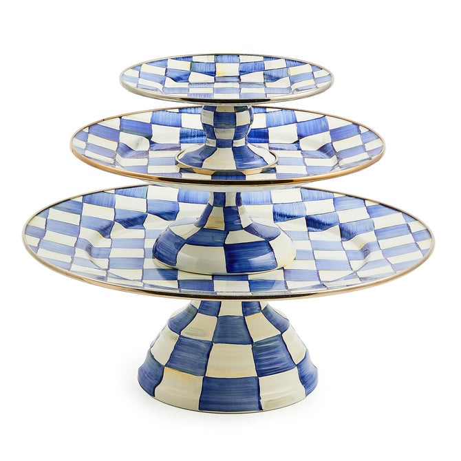 Royal Check Pedestal Platter