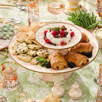 Rosy Check Pedestal Platter