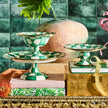 Emerald Check Pedestal Platter
