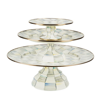 Sterling Check Pedestal Platter