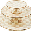 Mocha Check Pedestal Platter