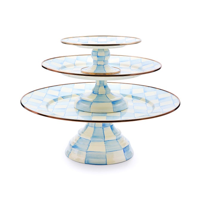 Sky Check Pedestal Platter