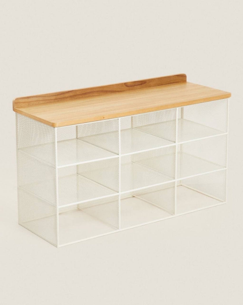 Metal and Wood Bench