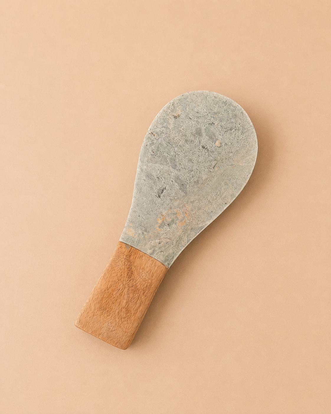 Green Marble and Wood Spoon Rest