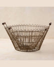 Magnolia Vintage Inspired Wire Basket with Wooden Handle - Large