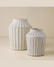 Reagan Ribbed White Vase (LARGE)