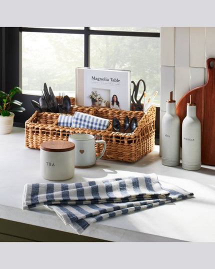 2pc Oil & Vinegar Stoneware Bottle Set Cream/Copper