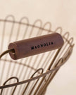 Magnolia Vintage Inspired Wire Basket with Wooden Handle - Large