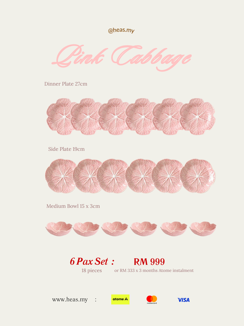Pink Cabbage 6 Pax Set (18 Pieces)