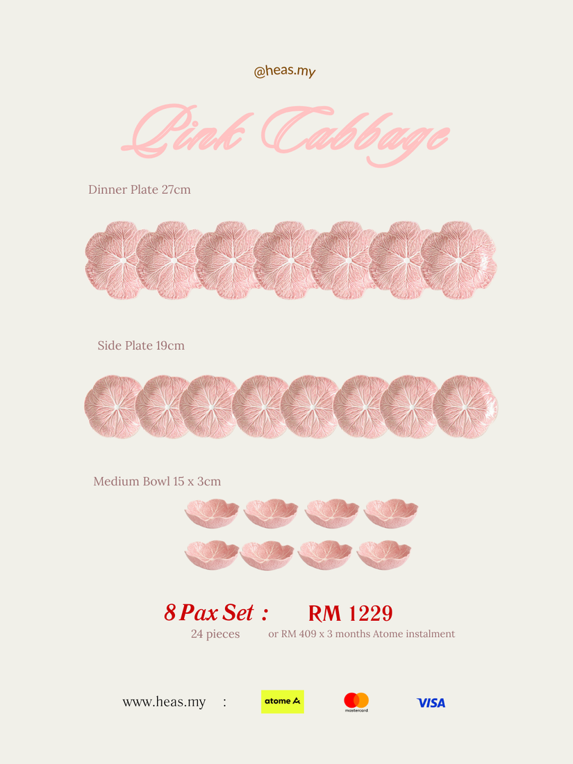 Pink Cabbage 8 Pax Set (24 Pieces)