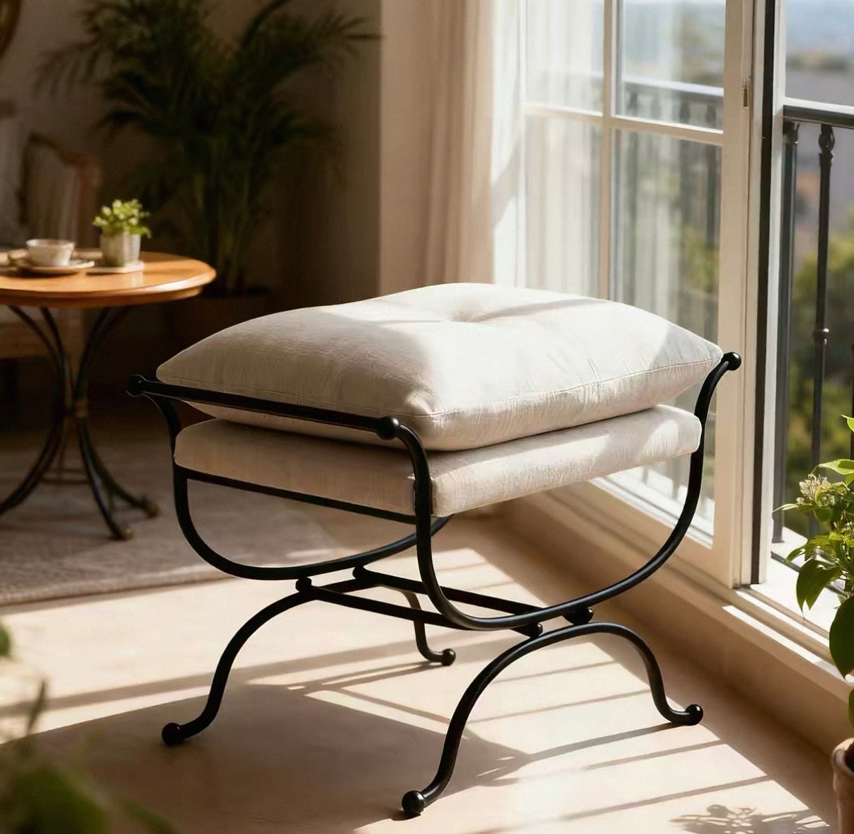 French Vintage Élodie Stool Ottoman